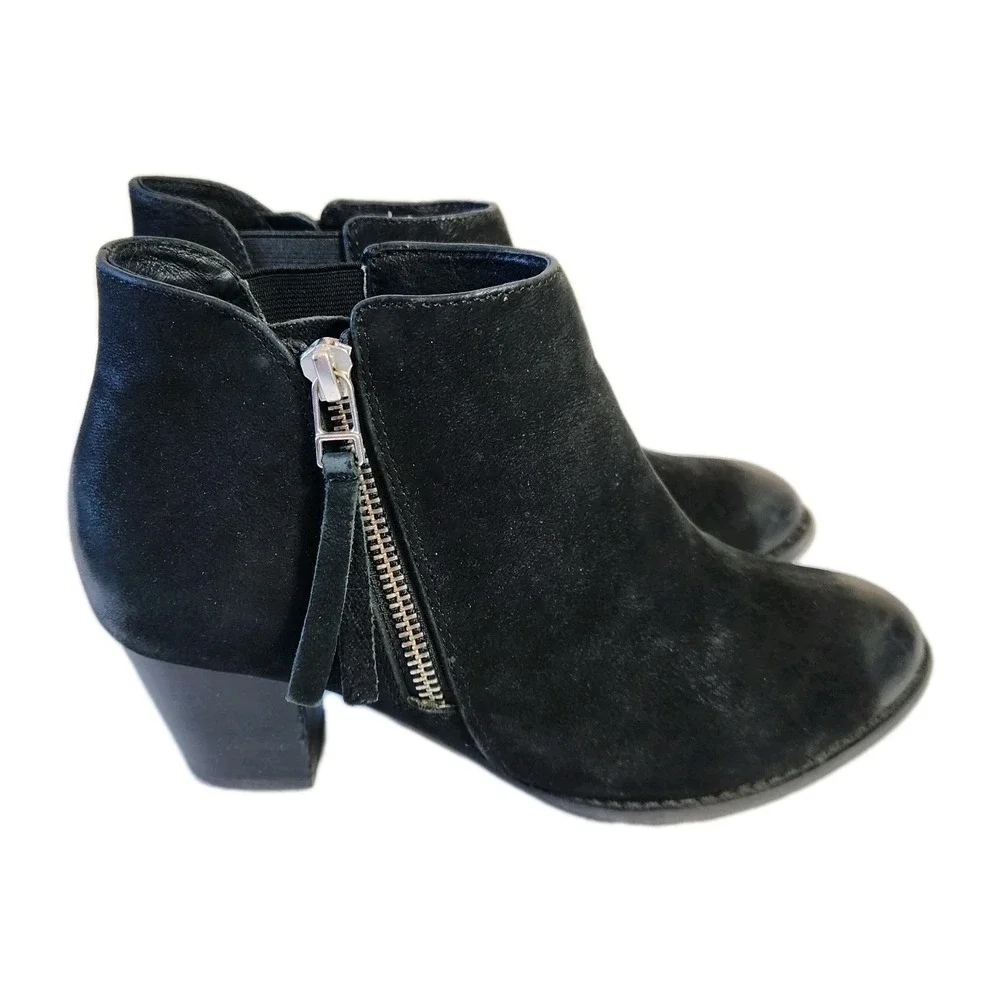 Vionic Womens Anne Ankle Boots Size 6 Wide Black‎ Suede Snake Print Bootie Shoes